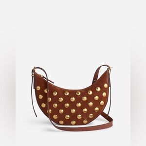 Madewell Brown Studded Leather Crossbody